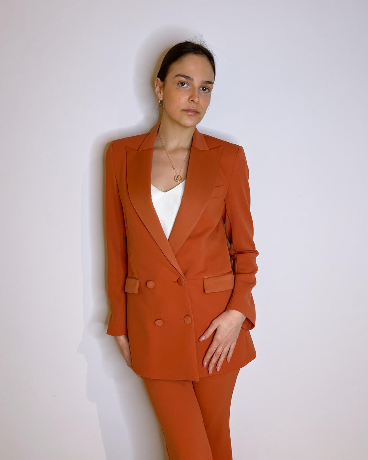 BLAZER DOPPIOPETTO SFIANCATO - ATENA COGNAC - Mirror Clothing