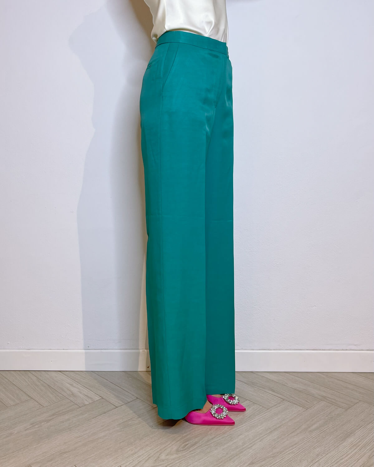 PANTALONE MISTO LINO A PALAZZO - VITTORIA OTTANIO - Mirror Clothing