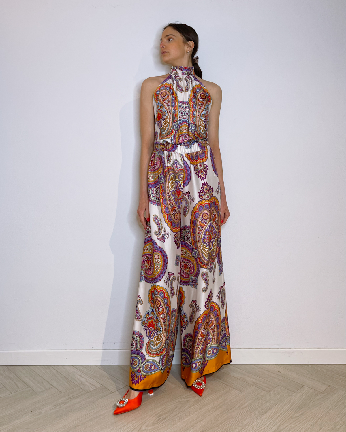 TUTA LUNGA CON PANTALONE A PALAZZO IN FANTASIA - Mirror Clothing