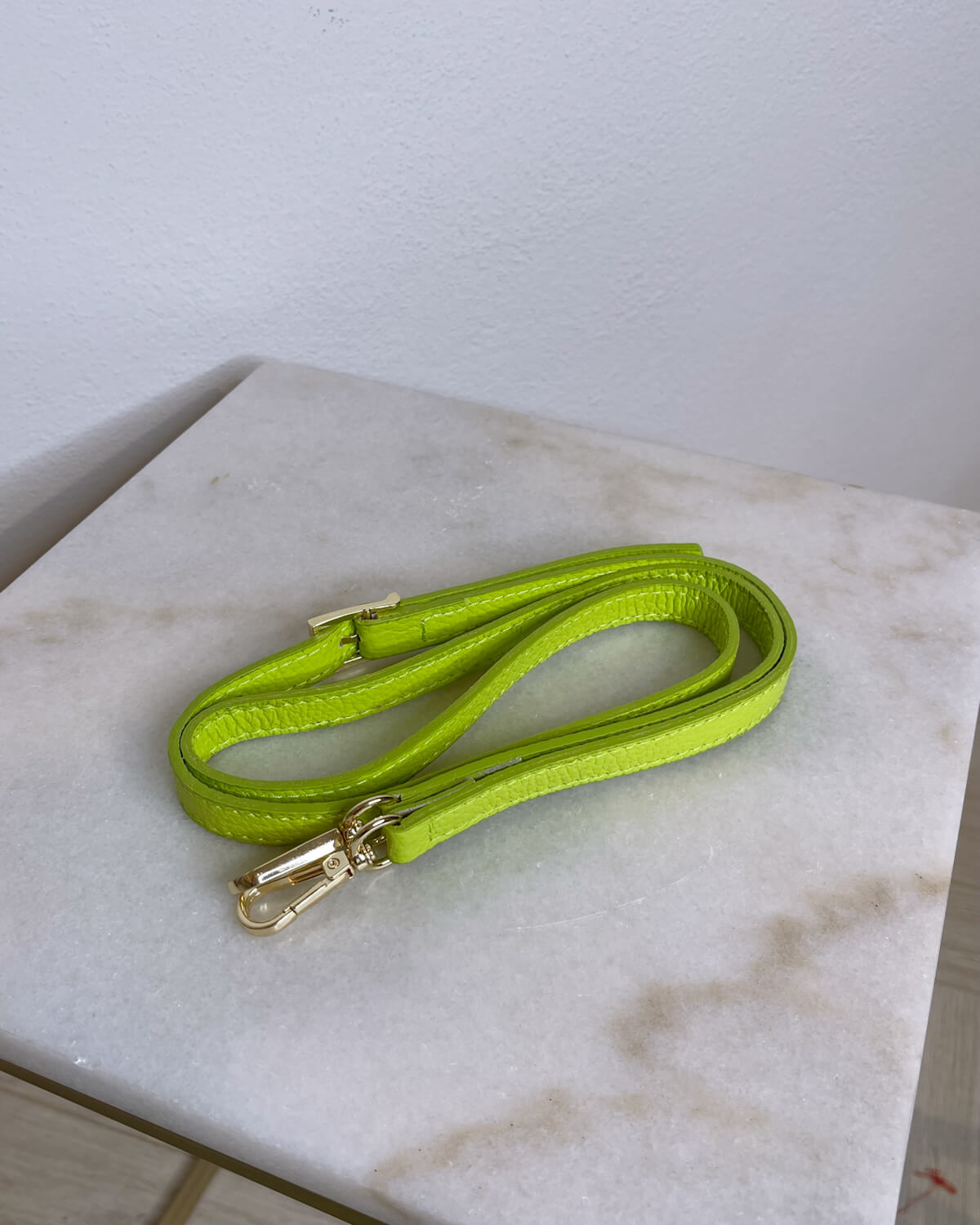 POCHETTE IN PELLE CON NAPPINA LIME - Mirror Clothing