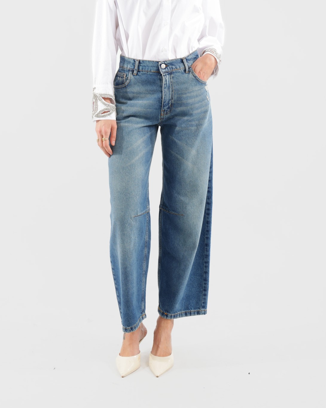 JEANS BALLOON CON PINCES AL GINOCCHIO - JUDO - HAVEONE
