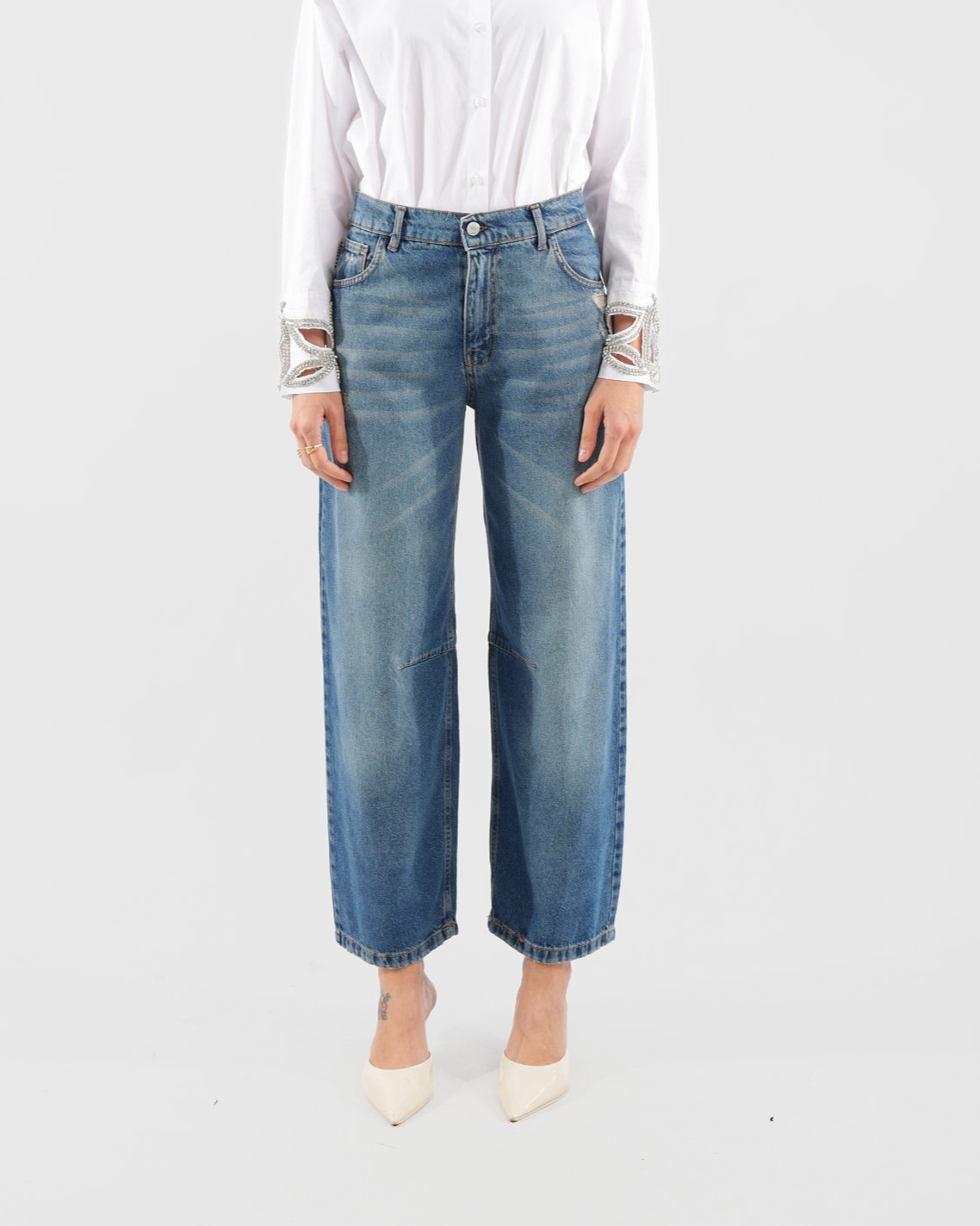 Alternative view of JEANS BALLOON CON PINCES AL GINOCCHIO - JUDO - HAVEONE