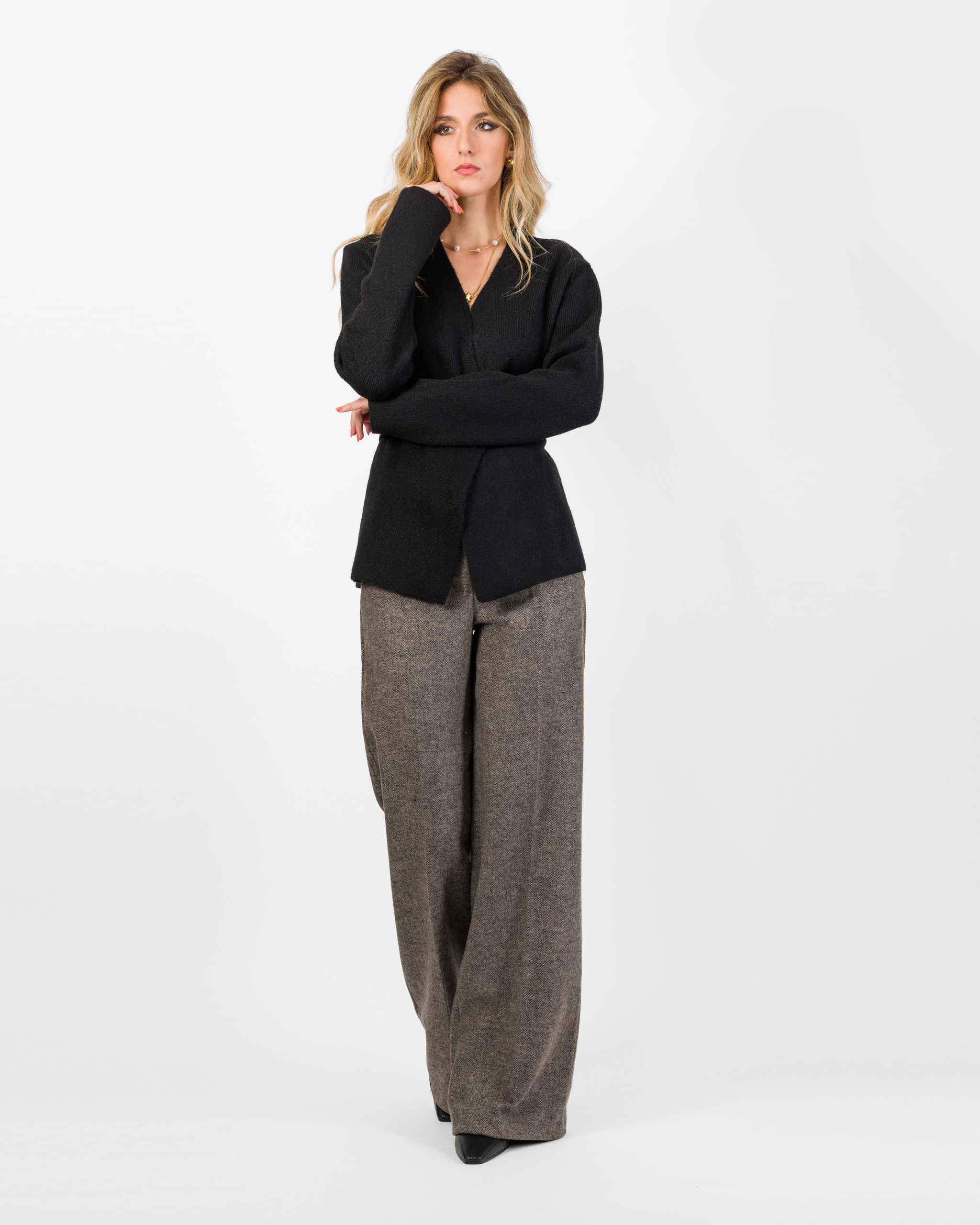 Alternative view of CARDIGAN CON CINTURA MISTO LANA - KONTATTO