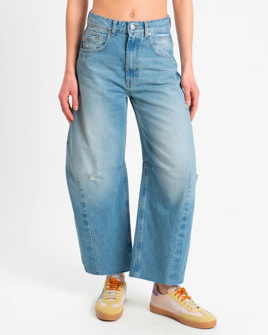 JEANS BALLOON LAVAGGIO THÈ CON ABRASIONI - BARBARA - HAVEONE