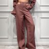 PANTALONE PALAZZO CON CUT-OUT IN 100% LINO - AISHA - SILENCE LIMITED