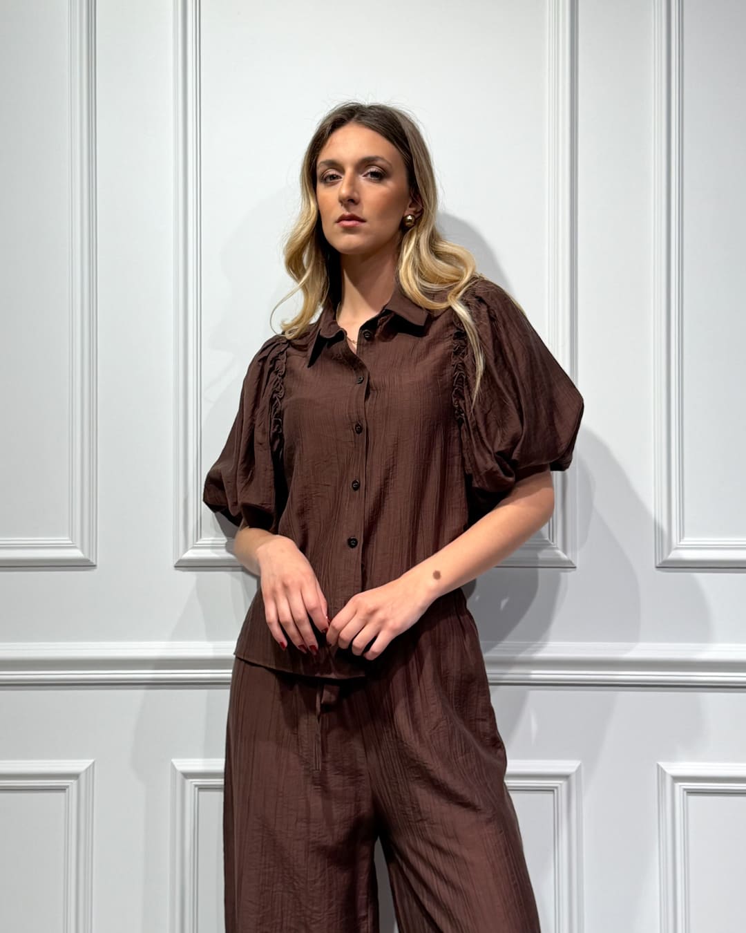 BLUSA CON MANICA BOMBOLINO - HAVEONE