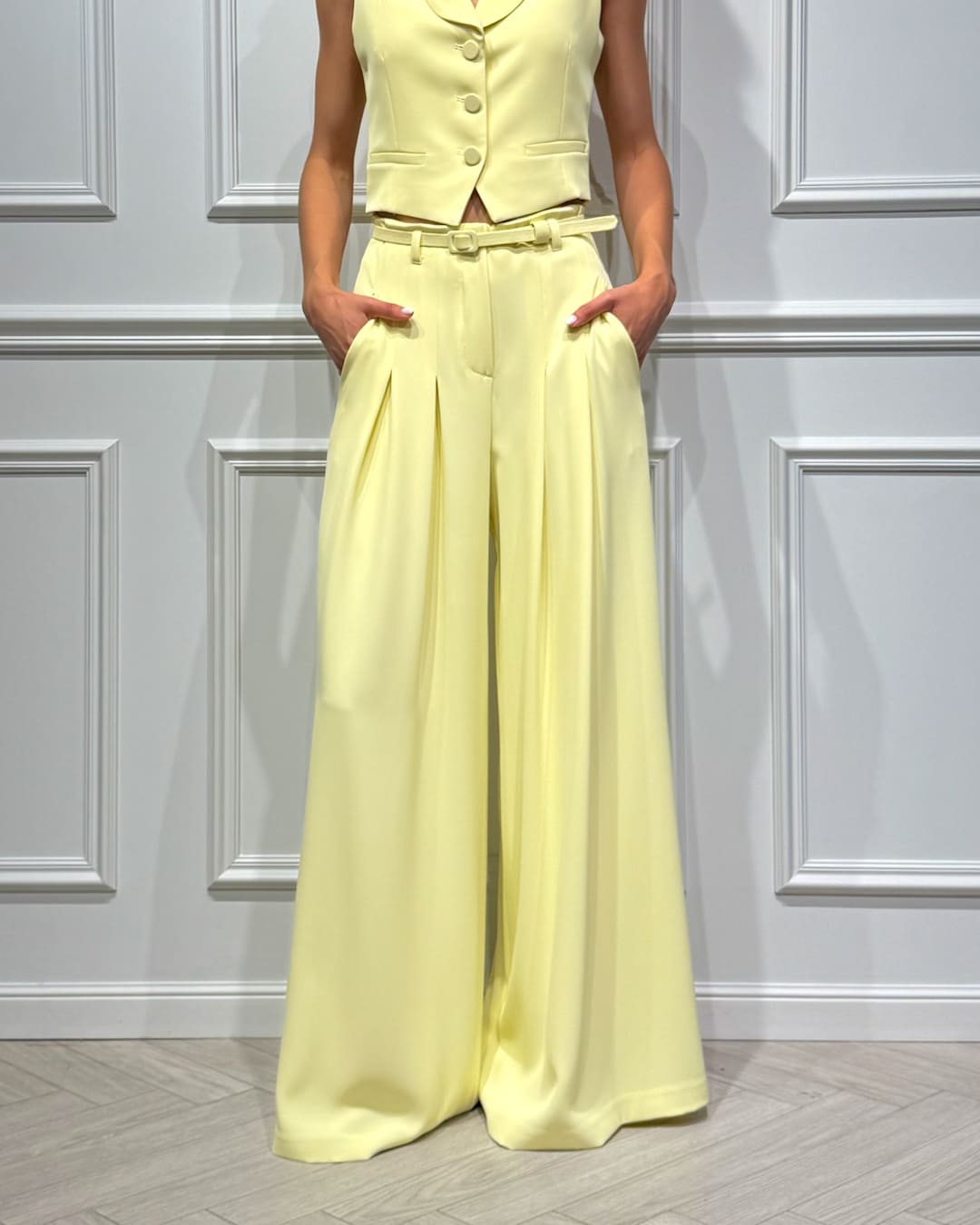 PANTALONE MAXI PALAZZO CON CINTURA - LETIZIA - IMPERIAL