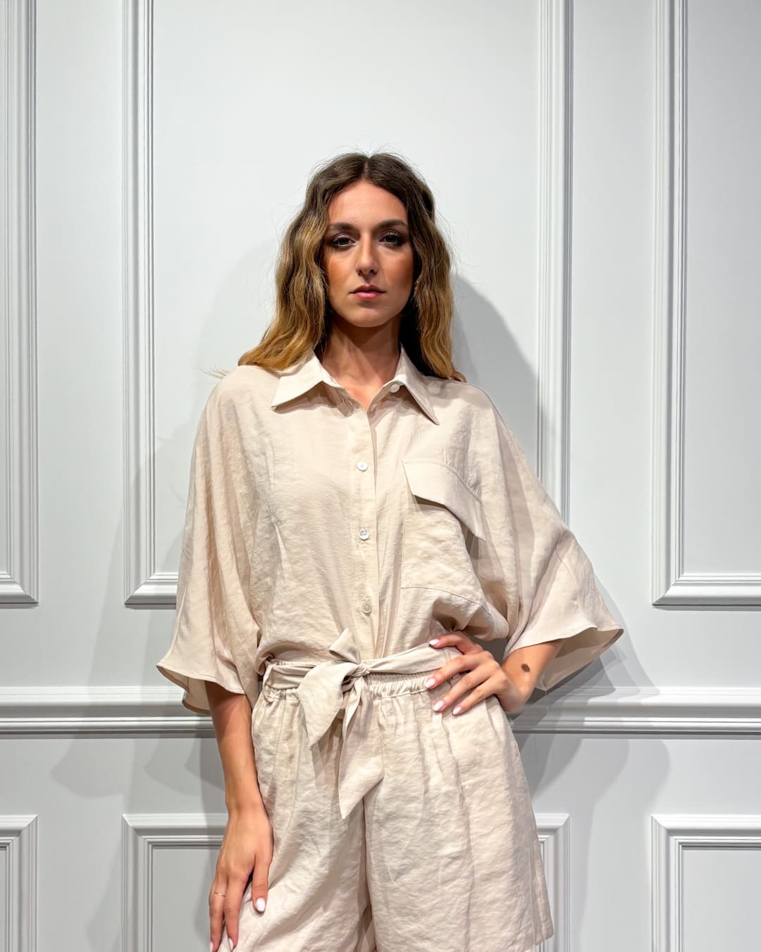 CAMICIA IN MODAL CON MAXI TASCA A CUORE - DELIA - HAVEONE