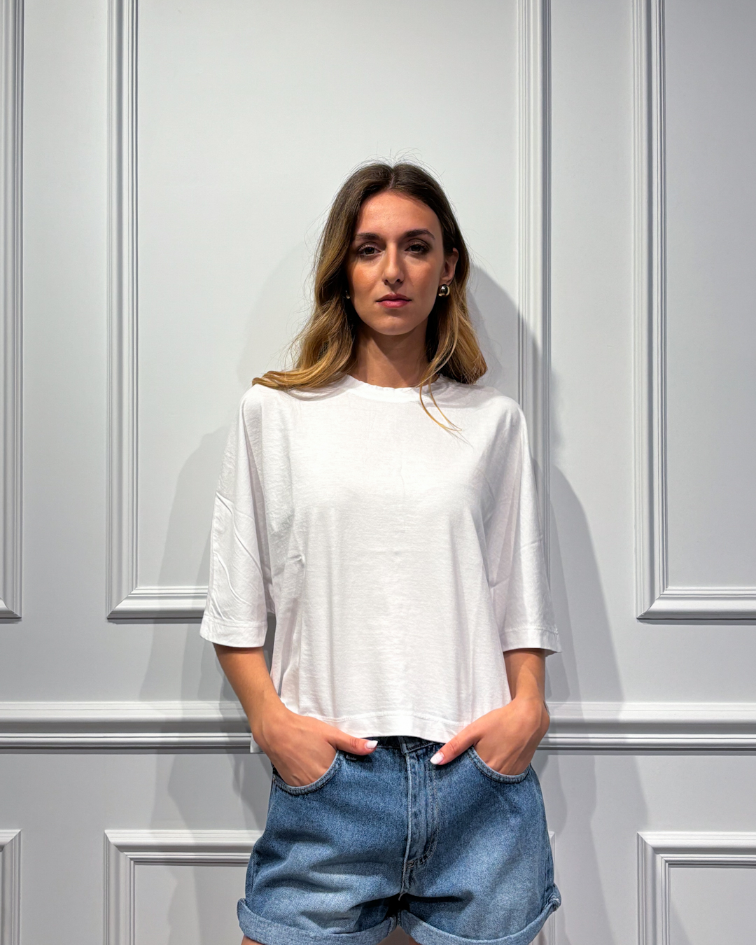 T-SHIRT BOXY CROP IN 100% COTONE - TENSIONE IN