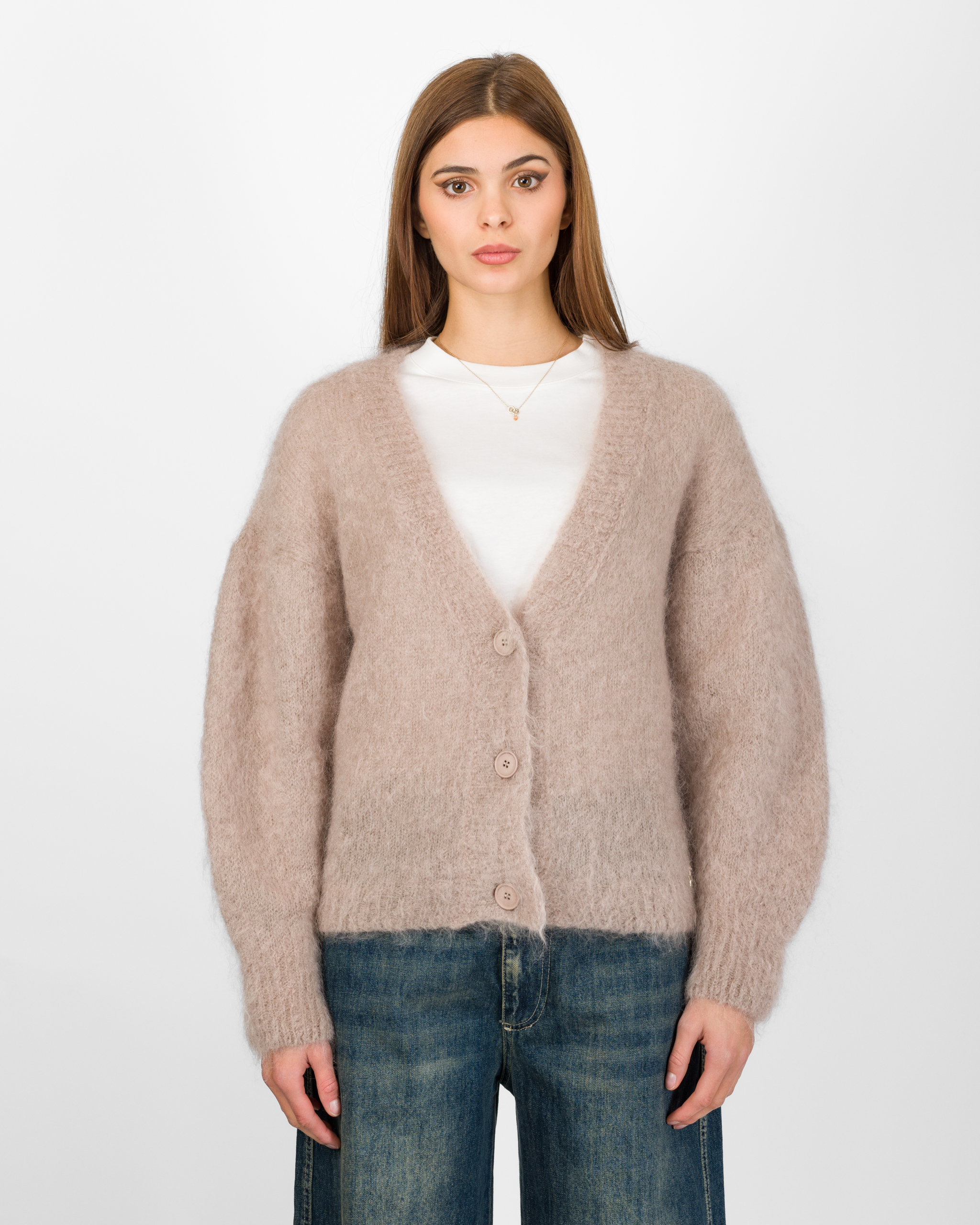 Alternative view of CARDIGAN FLUFFY 80% MOHAIR - SOUVENIR