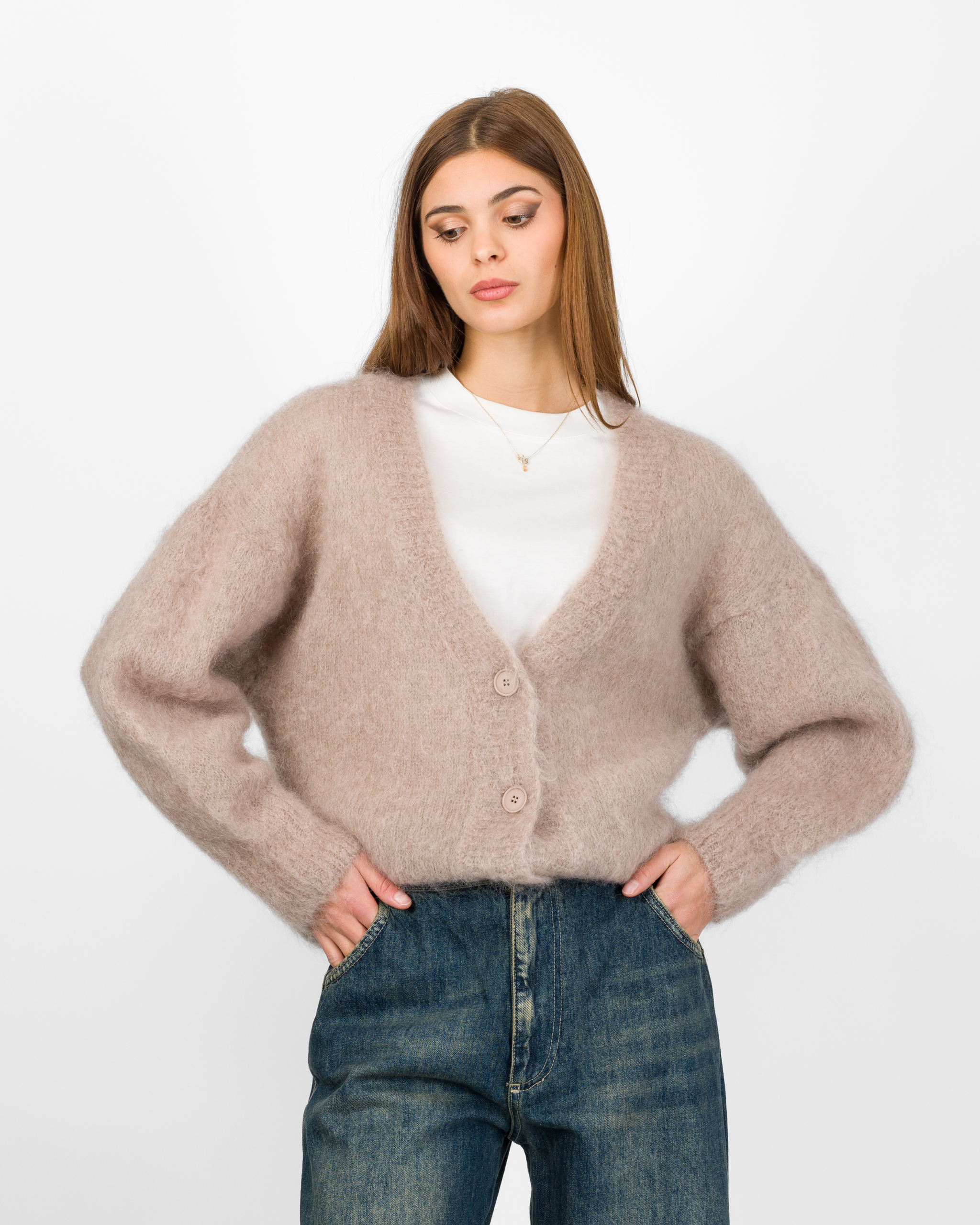 CARDIGAN FLUFFY 80% MOHAIR - SOUVENIR