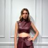 CROP TOP IN ECOPELLE - LARA - SILENCE LIMITED