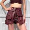 GONNA PANTALONCINO CARGO IN ECOPELLE - LARA - SILENCE LIMITED