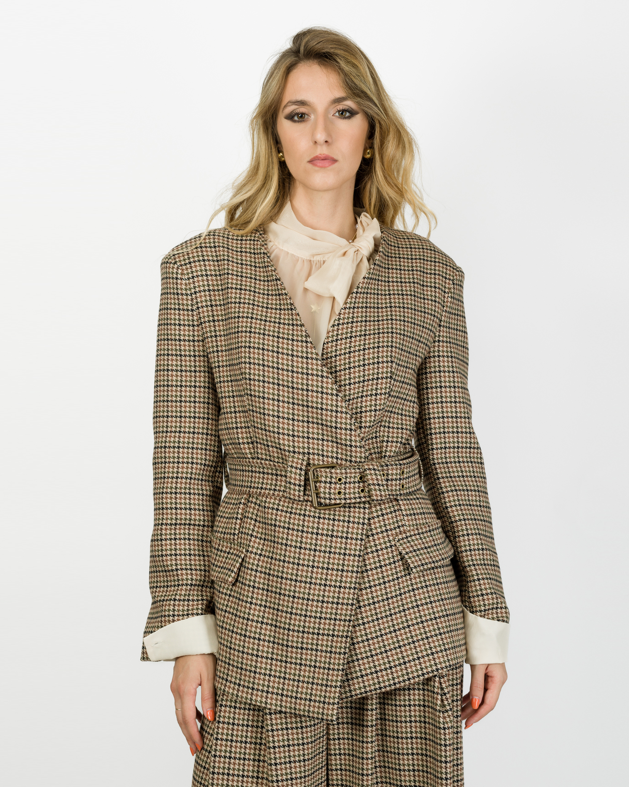Alternative view of BLAZER CON CINTURA PIED DE POULE - MIRTA - HAVEONE