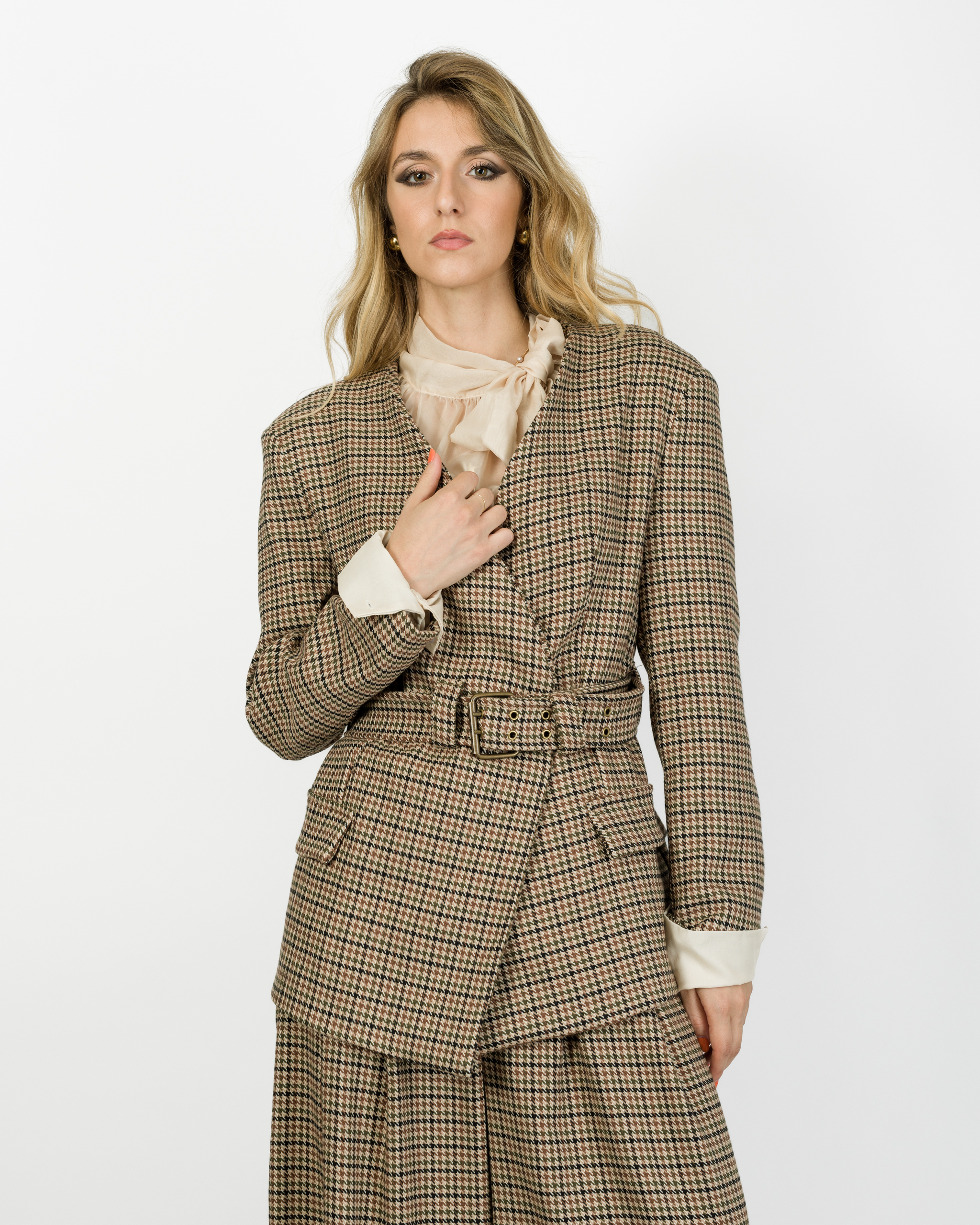 BLAZER CON CINTURA PIED DE POULE - MIRTA - HAVEONE