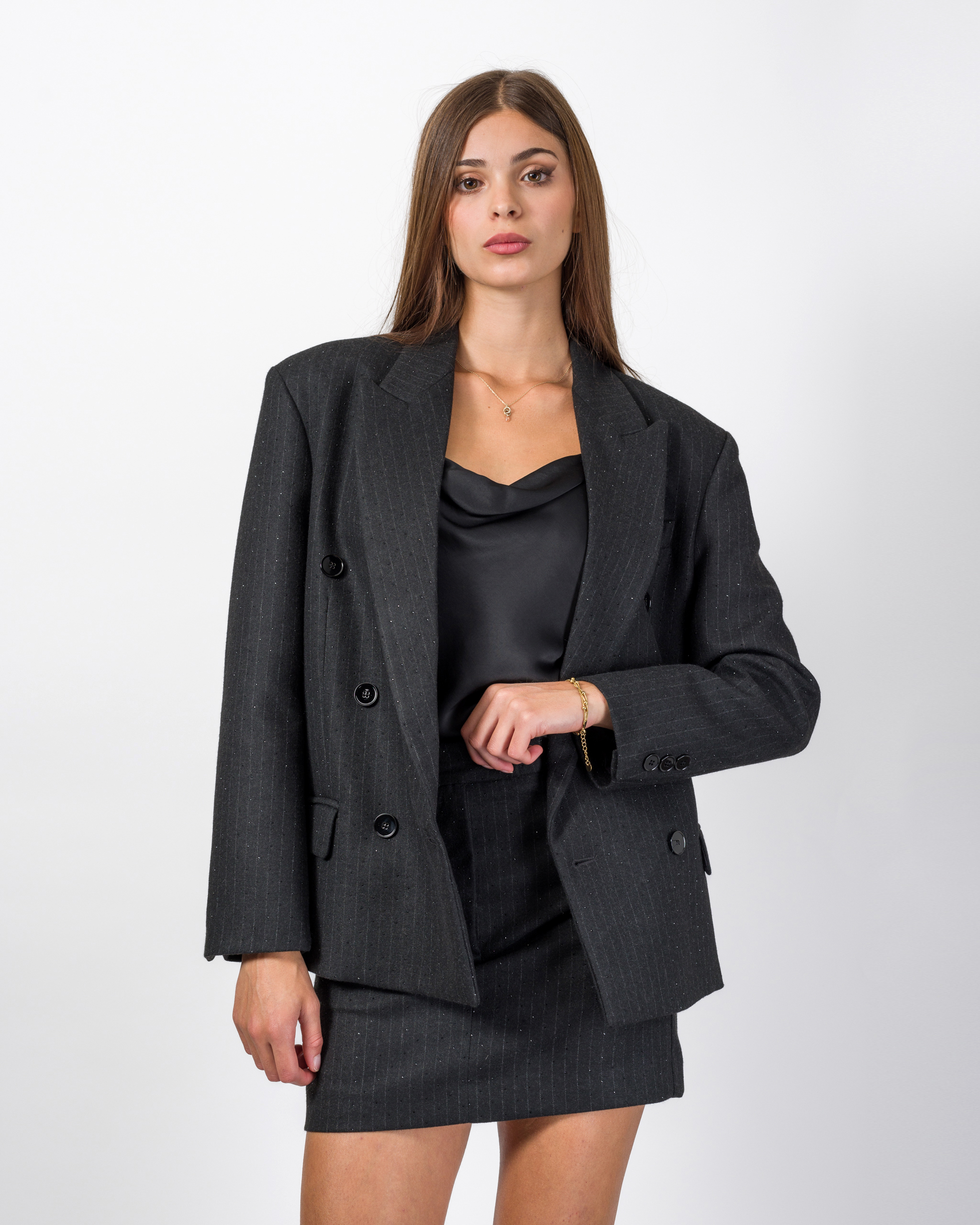 Alternative view of BLAZER DOPPIOPETTO GESSATO CON STRASS - NALI - VICOLO