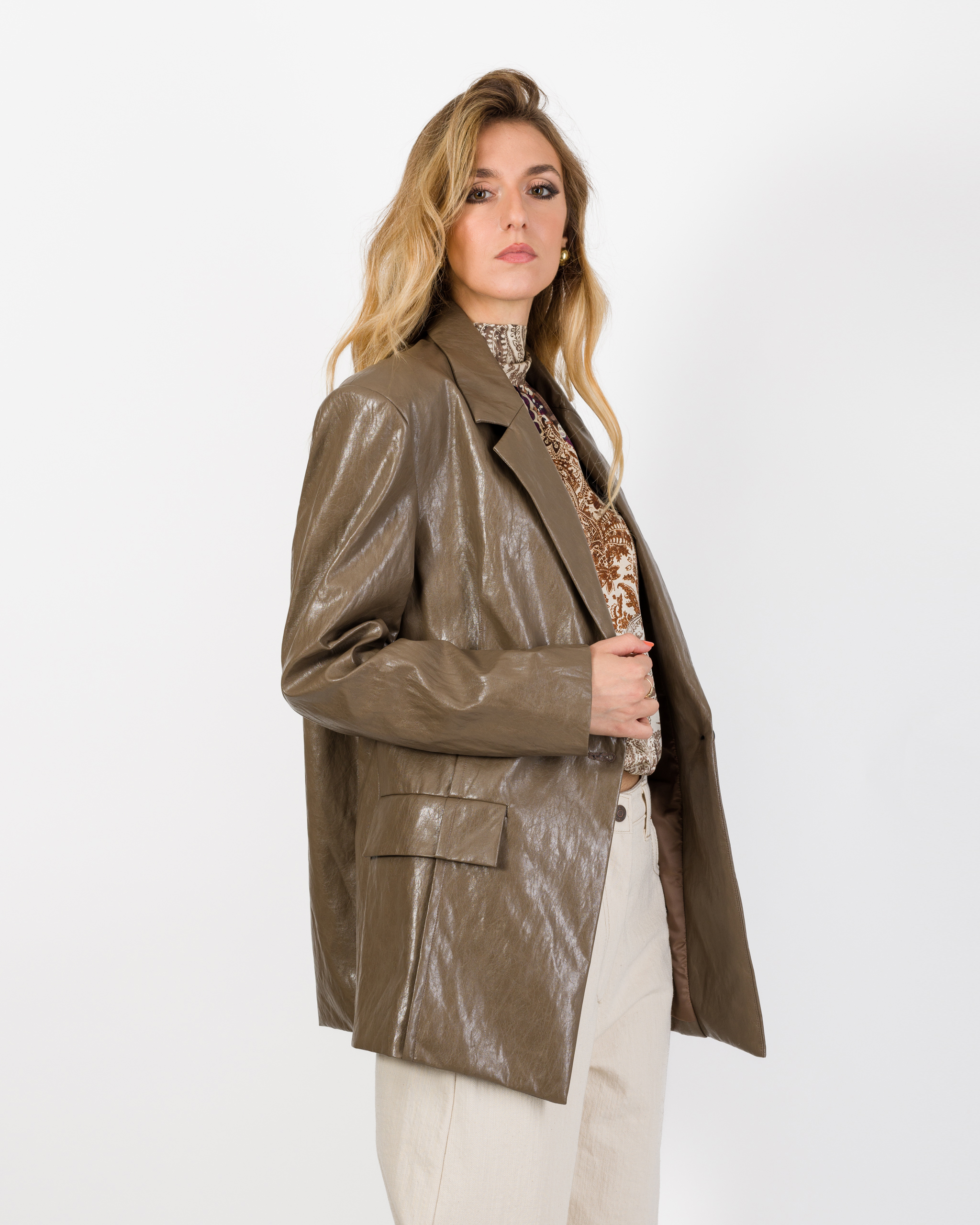 BLAZER OVERSIZE IN ECOPELLE - ELEH