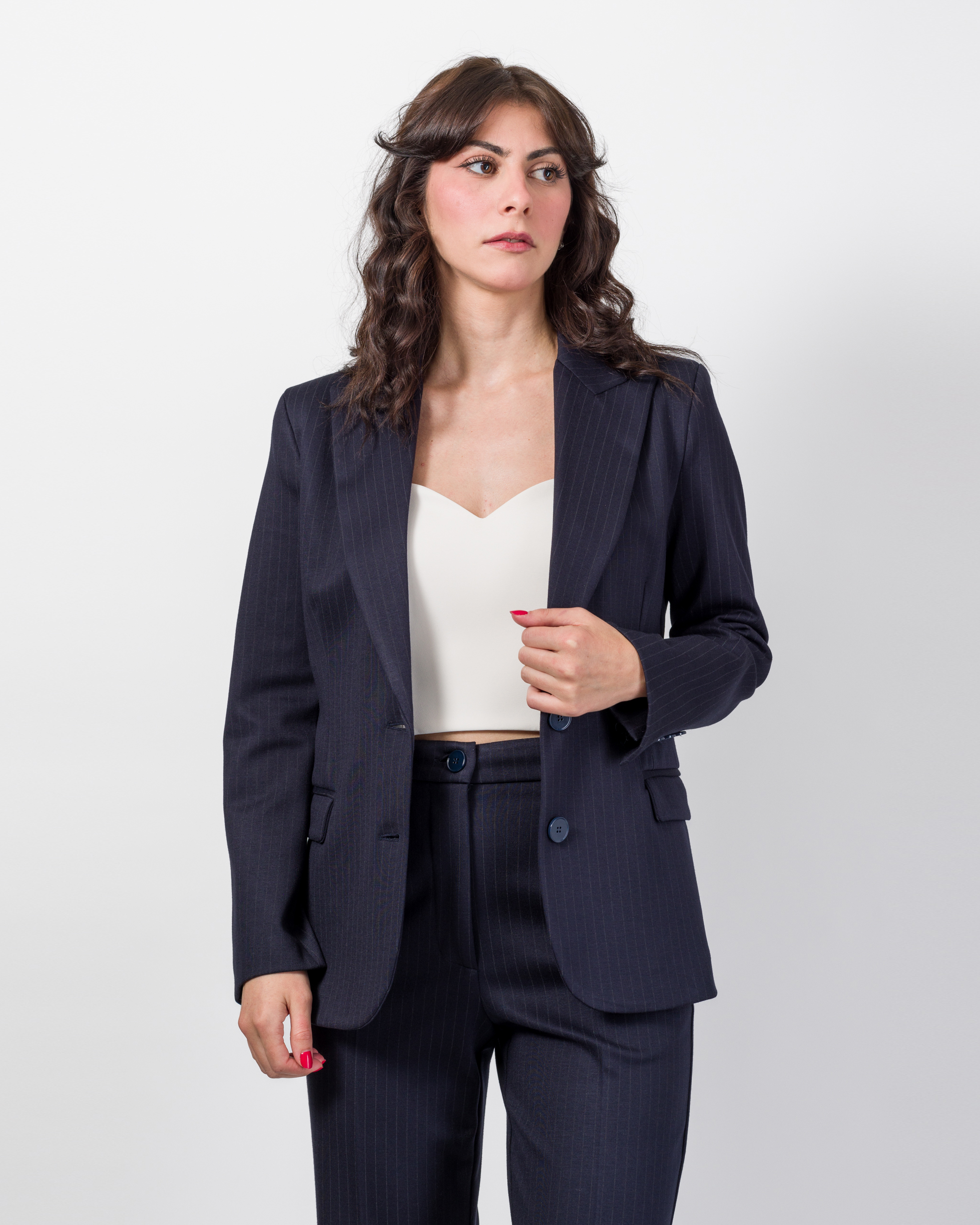 BLAZER GESSATO IN PUNTO MILANO - OLIVIA - VICOLO