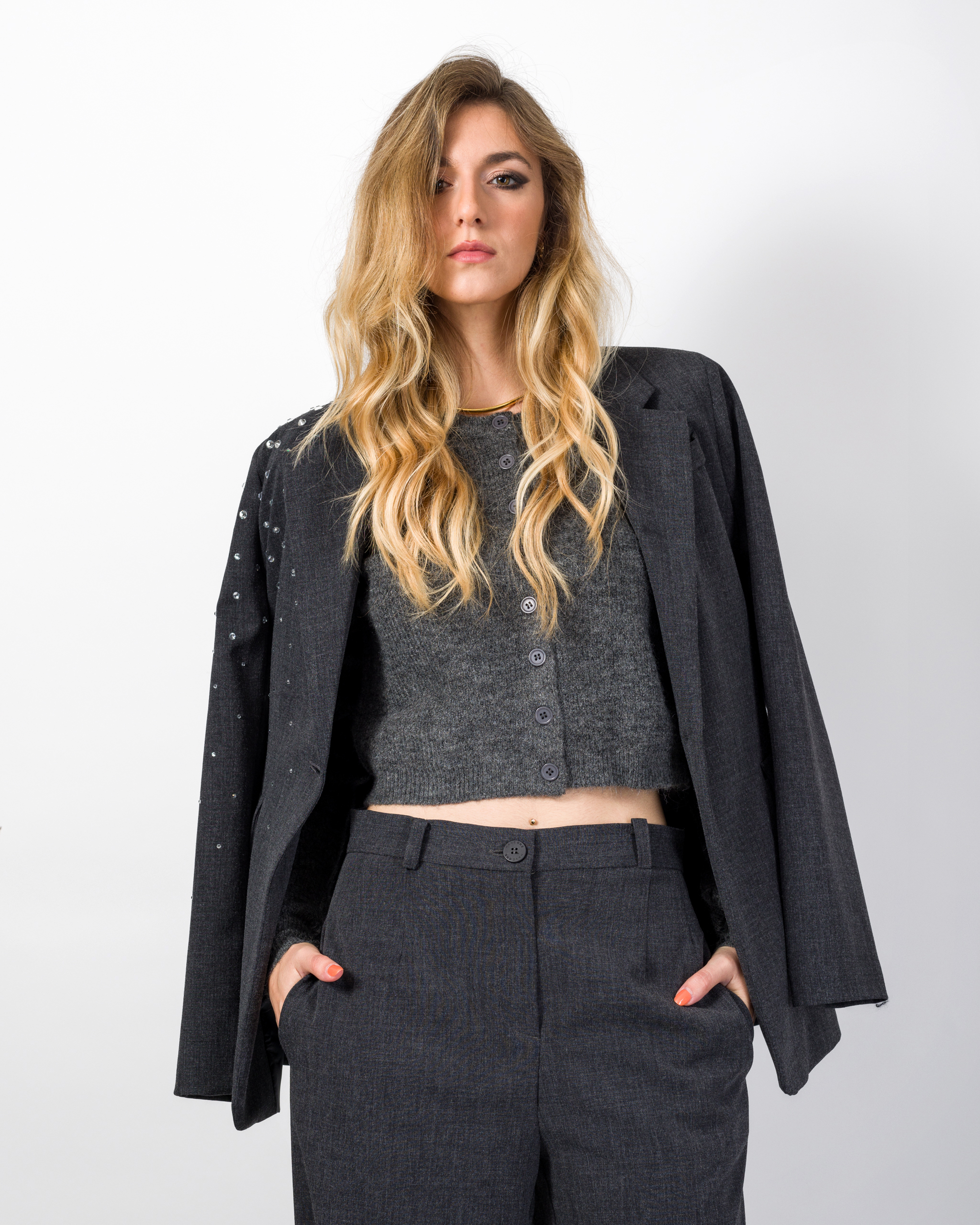 Alternative view of BLAZER MONOPETTO CON DETTAGLIO STRASS - ANYA - HAVEONE