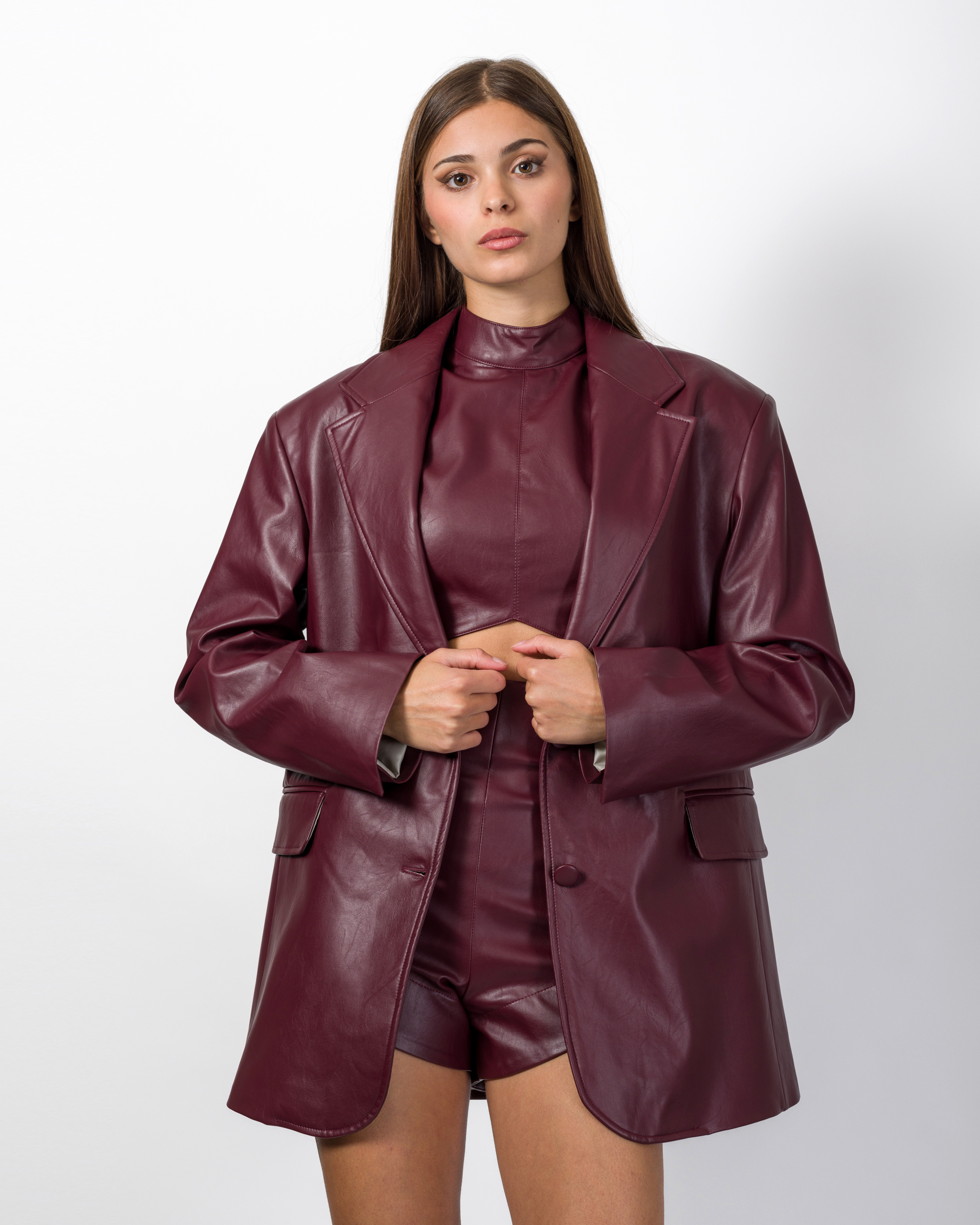 BLAZER OVERSIZE IN ECOPELLE - LARA - SILENCE LIMITED