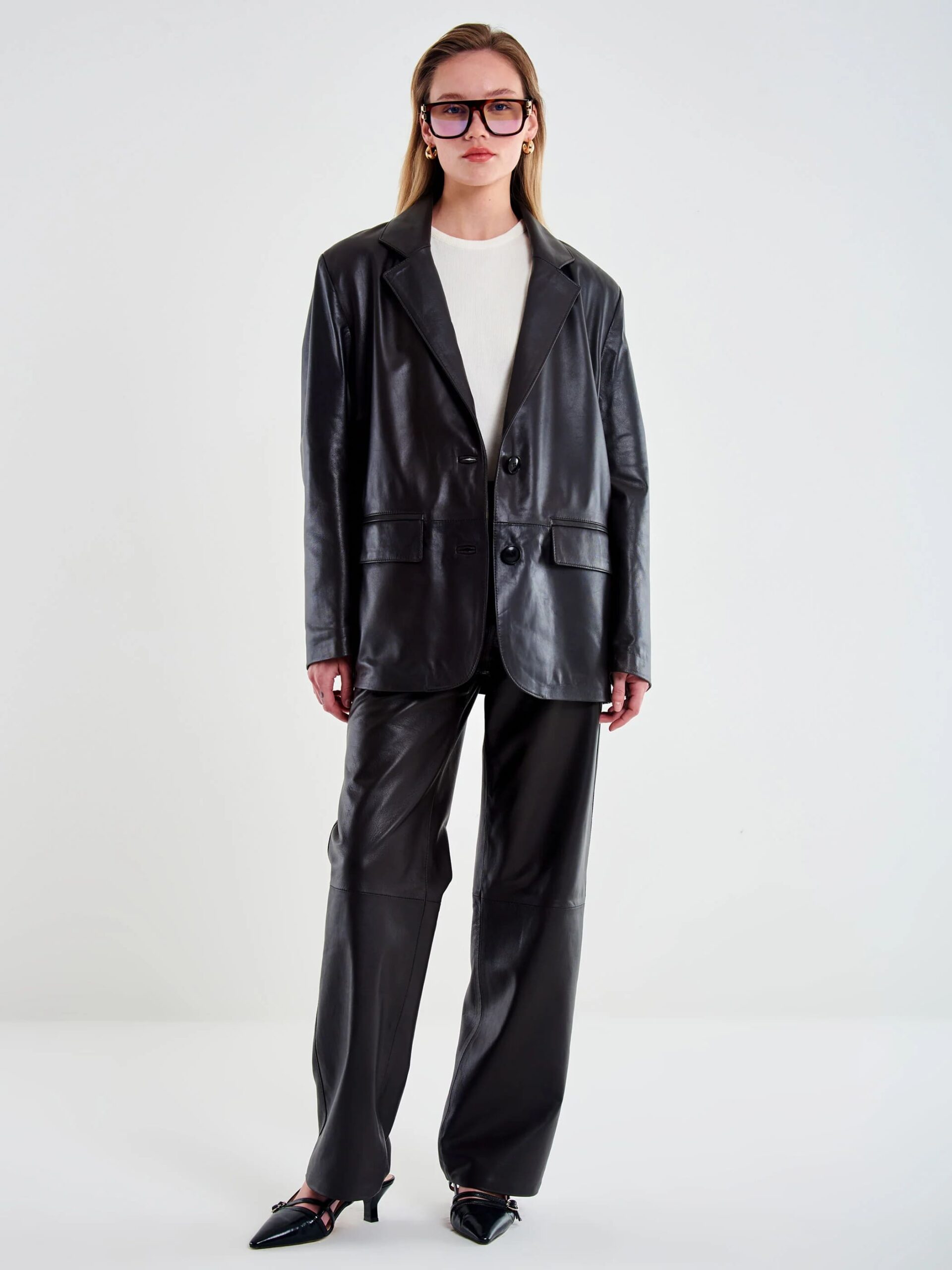 Alternative view of BLAZER OVERSIZE IN VERA PELLE - VICOLO