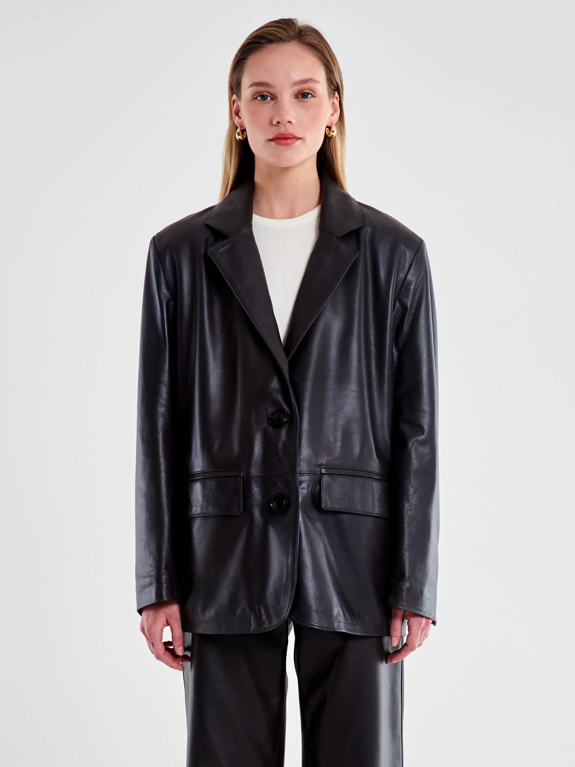 BLAZER OVERSIZE IN VERA PELLE - VICOLO