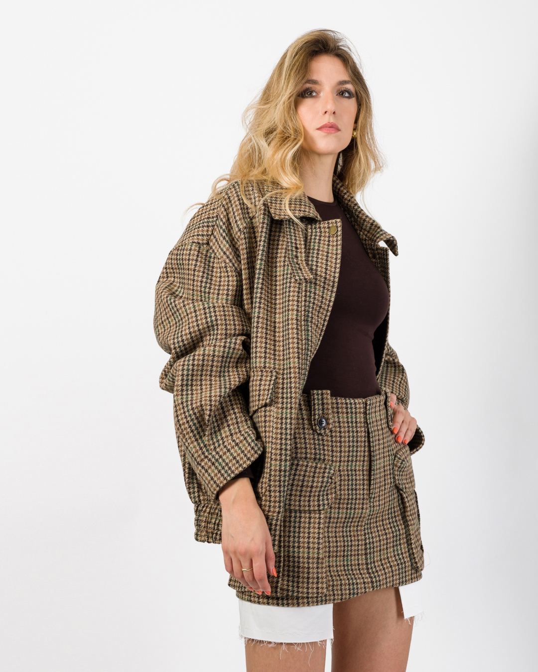 Alternative view of BOMBER OVERSIZE PIED DE POULE - GINNY - ELEH