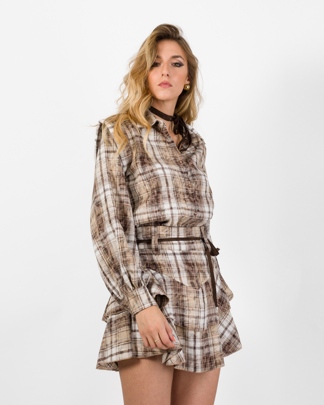 Alternative view of CAMICIA CHECK CON FUSCIACCA - EVA - HAVEONE
