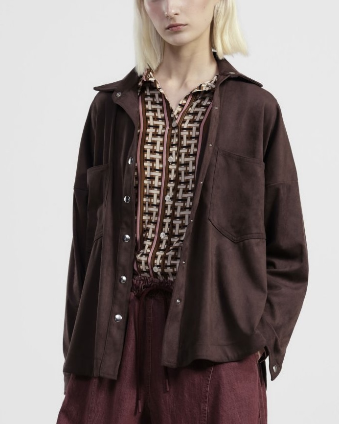 CAMICIA EFFETTO SUEDE CON MAXI TASCHE - KAREN - DIXIE