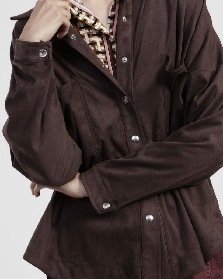 Alternative view of CAMICIA EFFETTO SUEDE CON MAXI TASCHE - KAREN - DIXIE