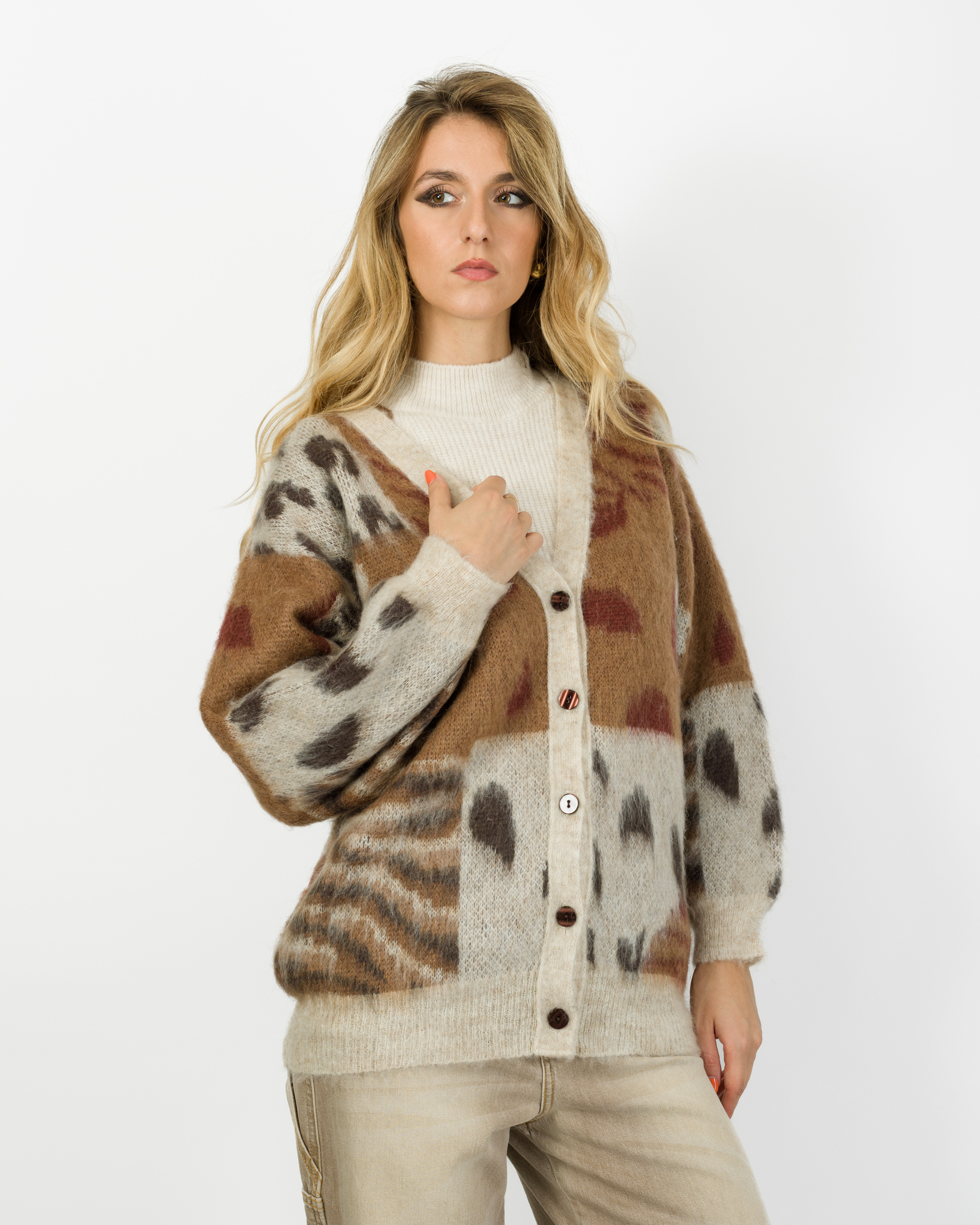 Alternative view of CARDIGAN IN FANTASIA MISTO MOHAIR - KONTATTO