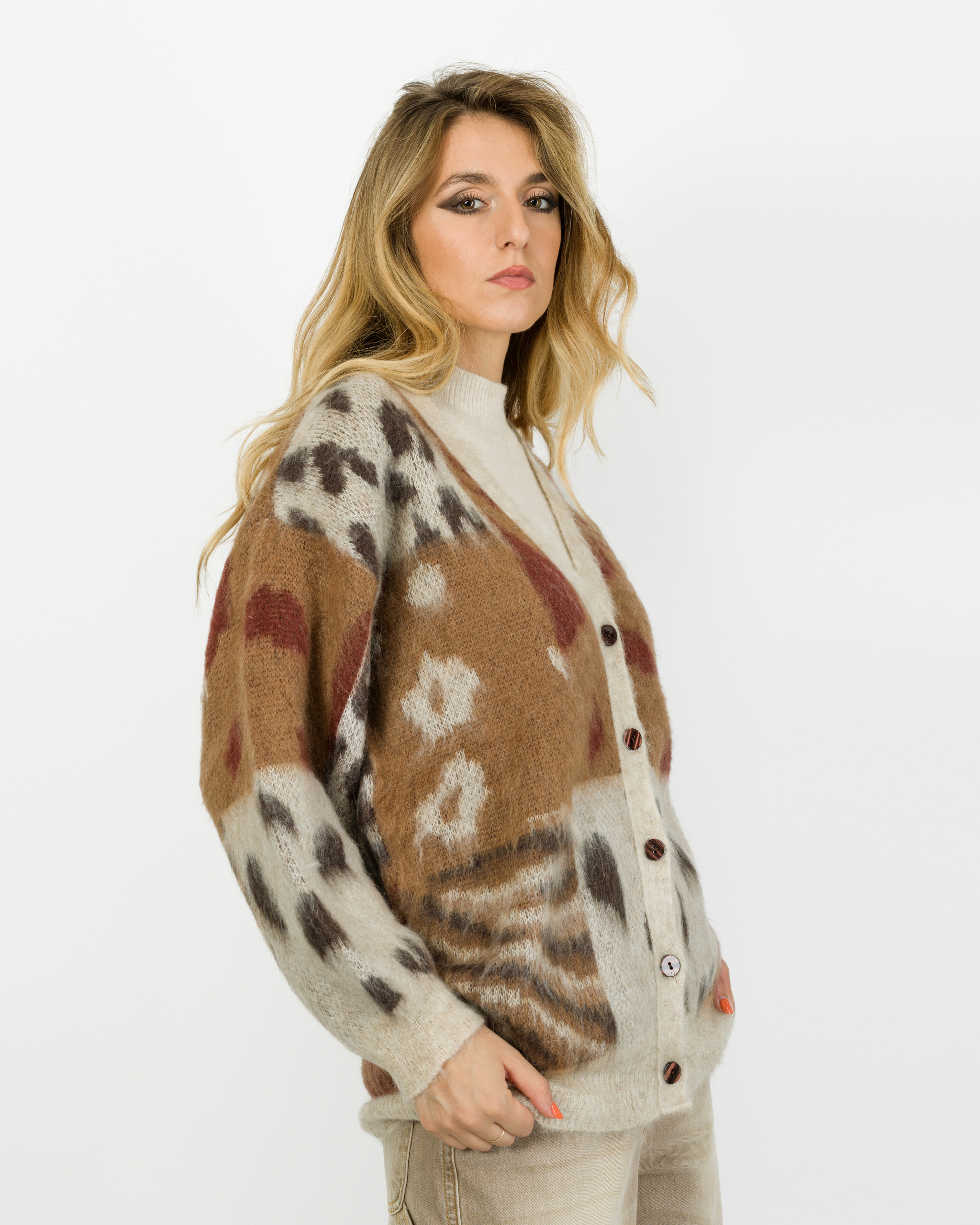 CARDIGAN IN FANTASIA MISTO MOHAIR - KONTATTO