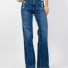 JEANS PALAZZO LAVAGGIO MEDIO CON BOTTONI DORATI - GIUDITH - VICOLO