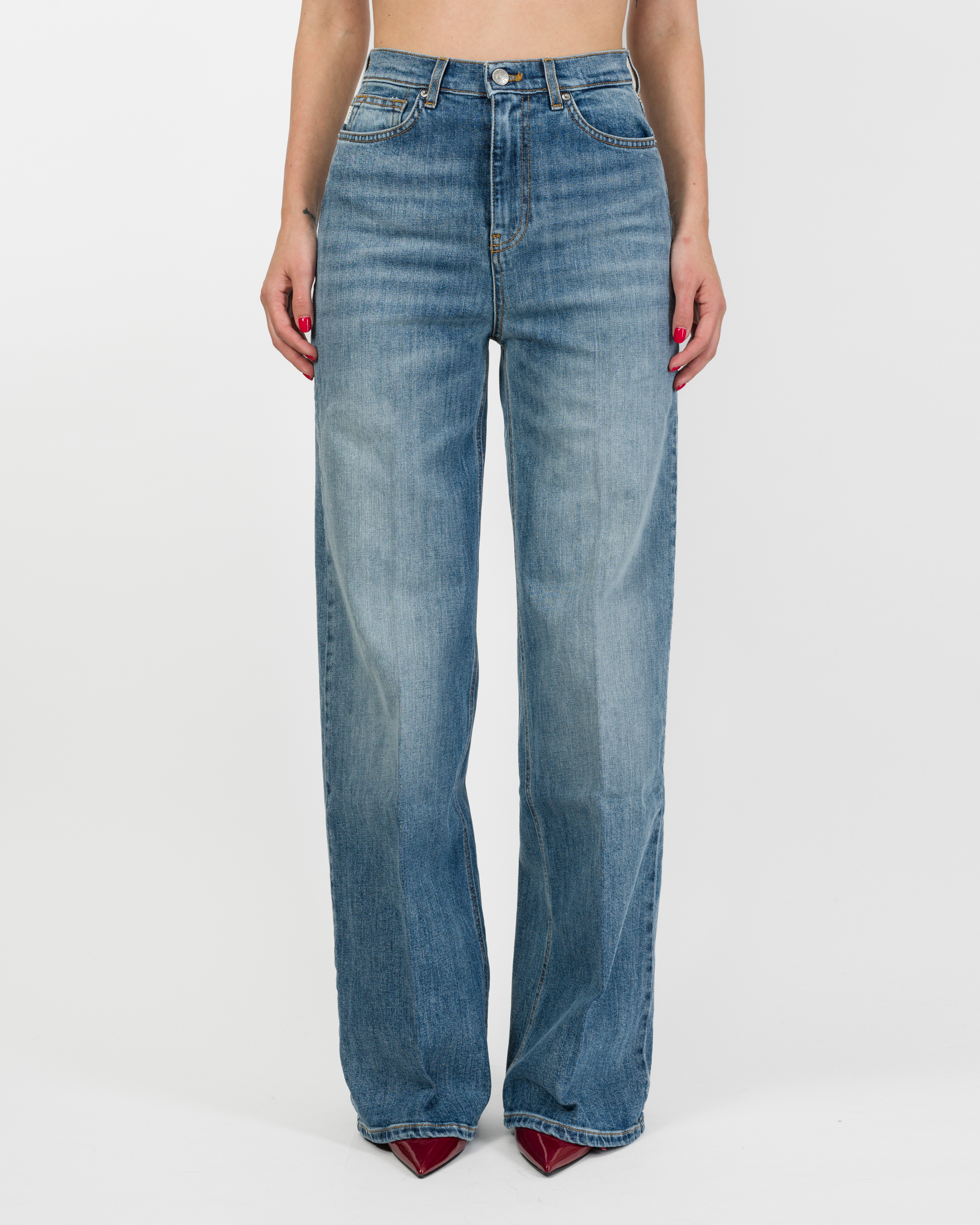 Alternative view of JEANS WIDE-LEG LAVAGGIO MEDIO - LEXIE - VICOLO