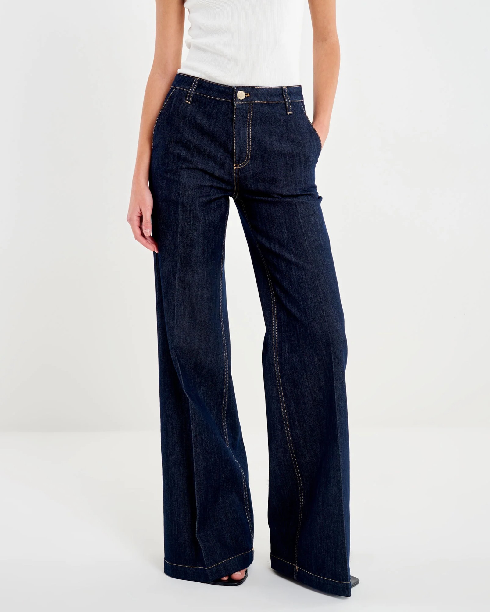 JEANS PALAZZO LAVAGGIO SCURO - ELENA - VICOLO