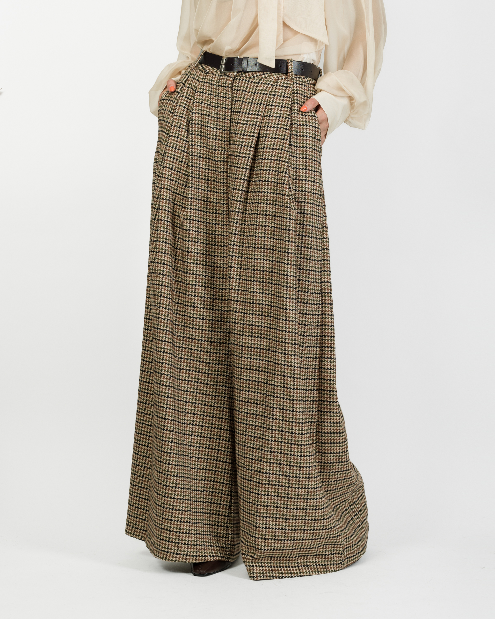 Alternative view of PANTALONE PALAZZO PIED DE POULE - MIRTA - HAVEONE