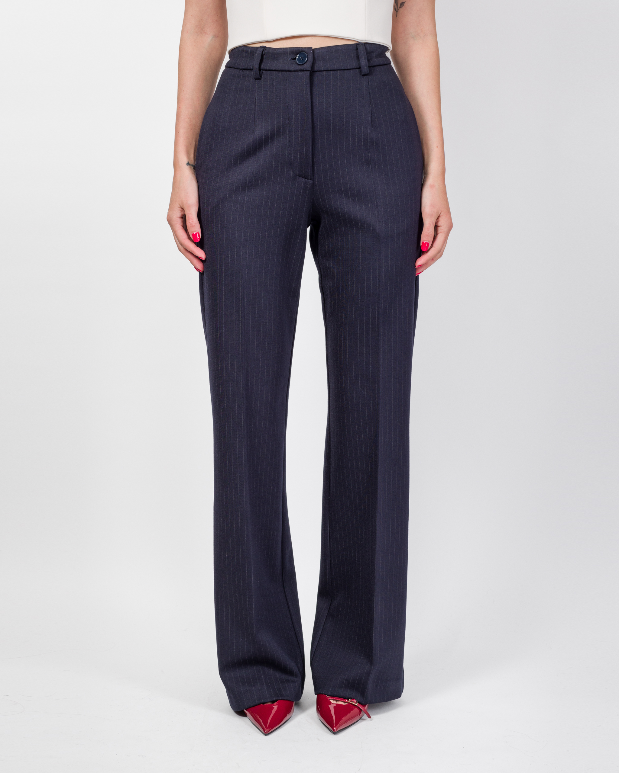 Alternative view of PANTALONE FLARE IN PUNTO MILANO - OLIVIA - VICOLO