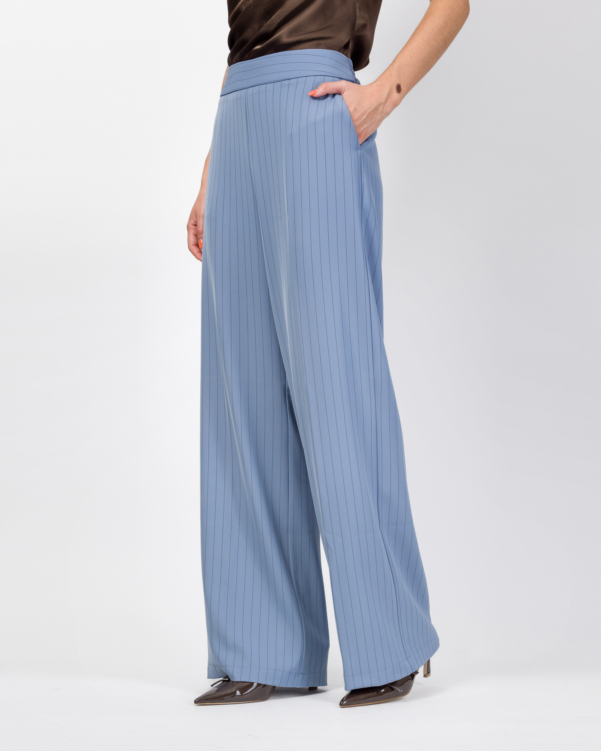 PANTALONE PALAZZO GESSATO IN CADY - LETIZIA - KONTATTO