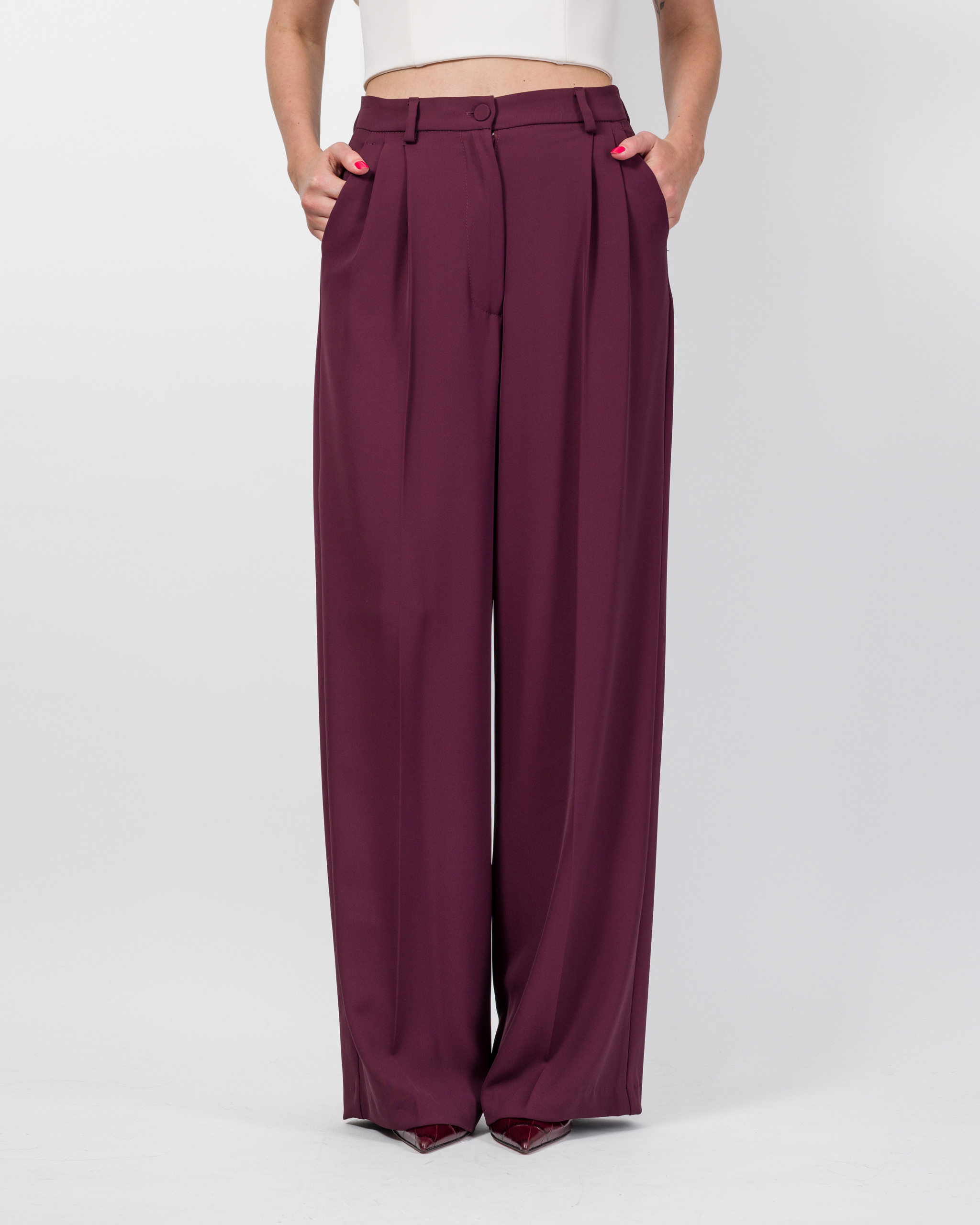 PANTALONE PALAZZO IN CADY NOEMI VICOLO Mirror Clothing