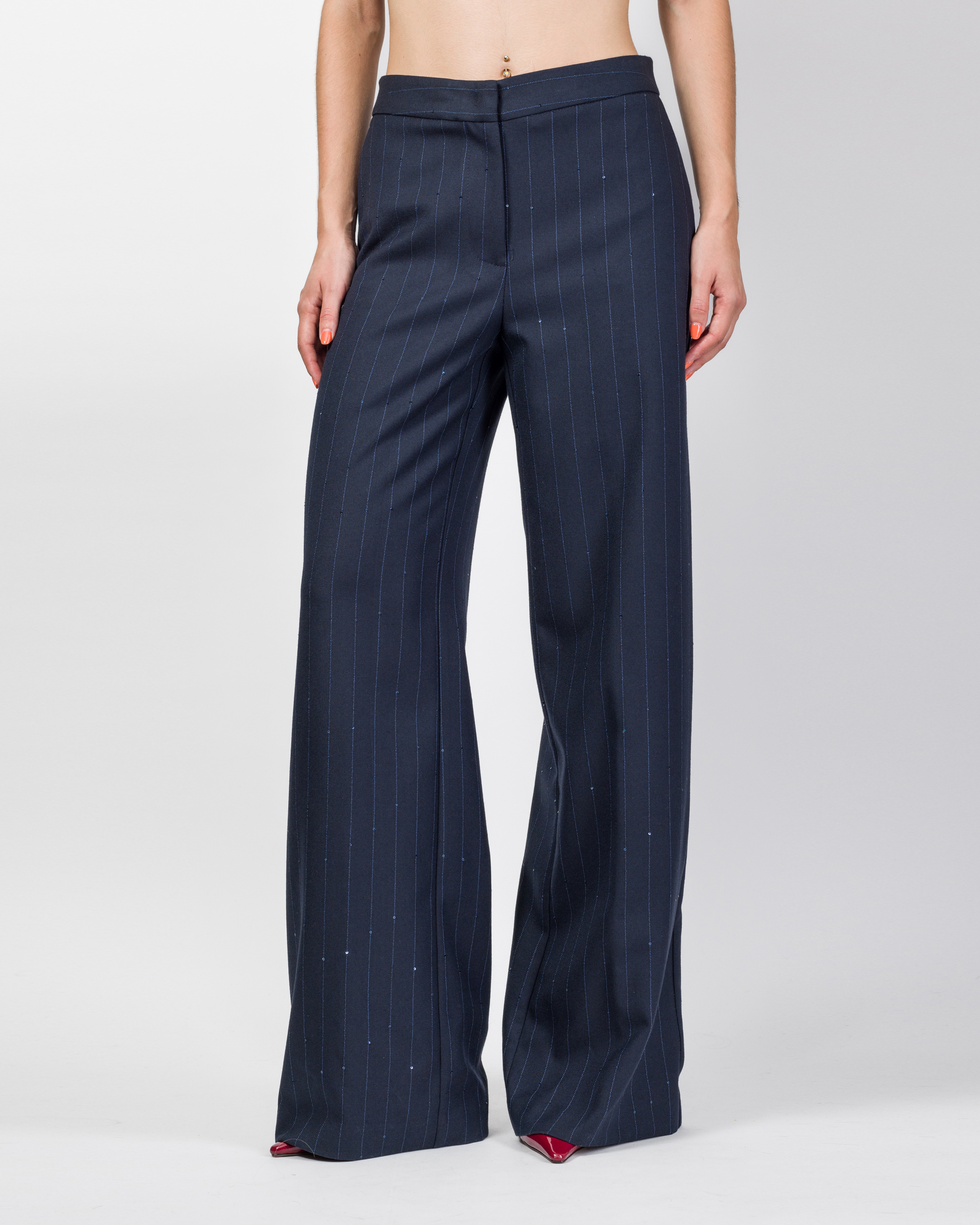 PANTALONE PALAZZO GESSATO CON MICRO PAILLETTES - ALMA - KONTATTO