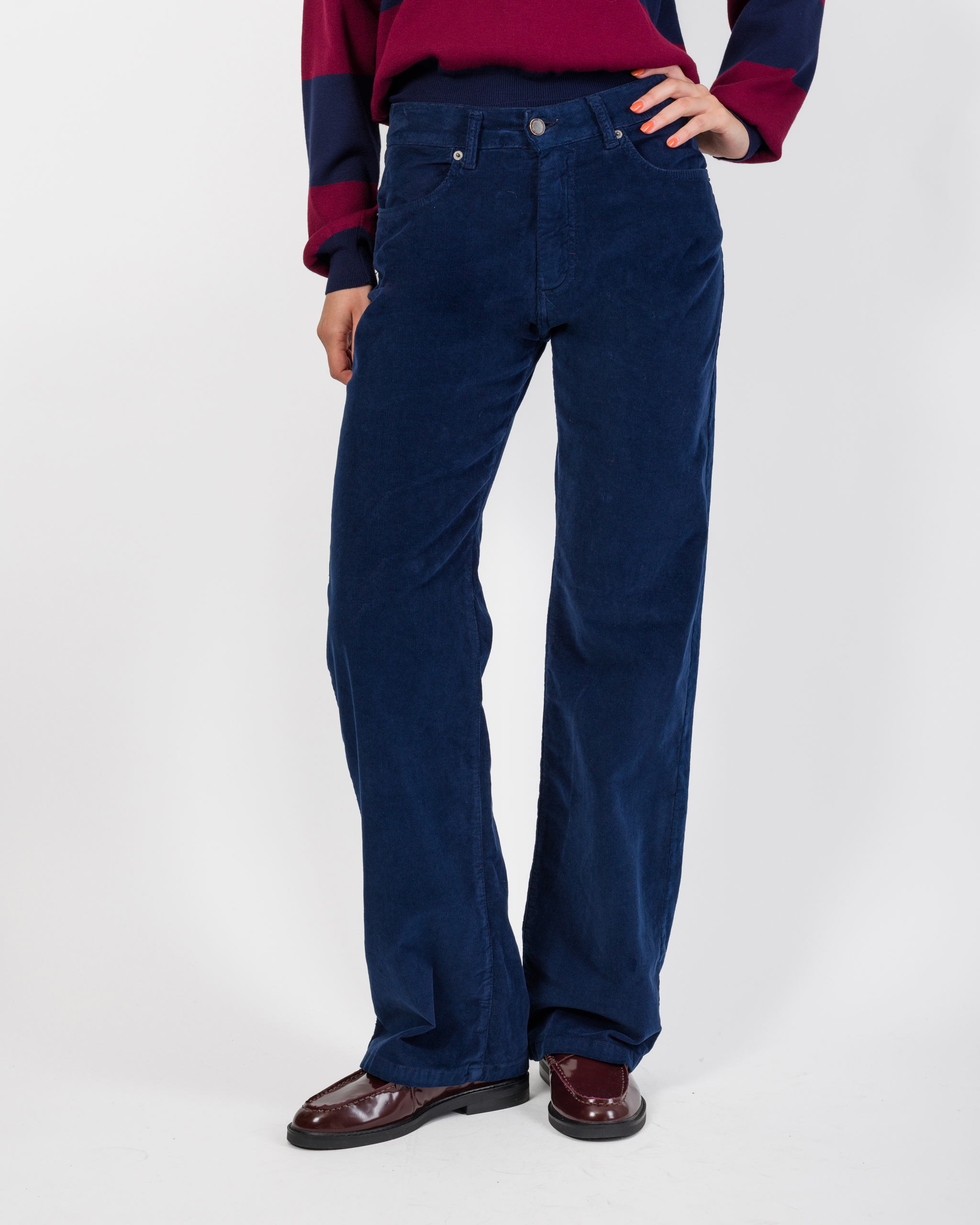PANTALONE STRAIGHT-LEG IN VELLUTO MILLERIGHE - SOUVENIR