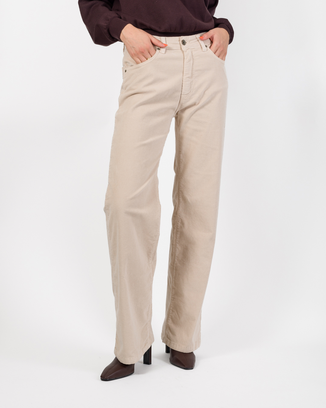 Alternative view of PANTALONE STRAIGHT-LEG IN VELLUTO MILLERIGHE - SOUVENIR