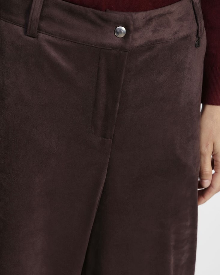Alternative view of PANTALONE WIDE-LEG EFFETTO SUEDE - KAREN - DIXIE