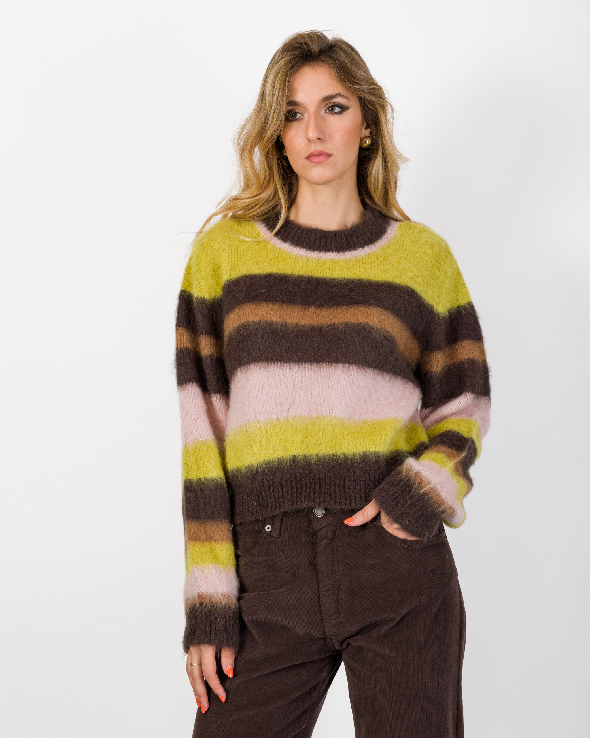 Alternative view of PULL A RIGHE MISTO MOHAIR - KONTATTO
