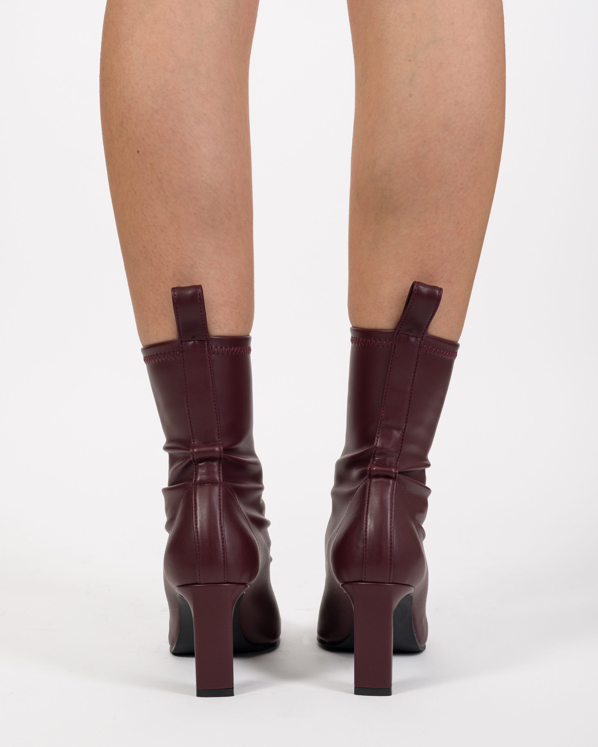 Con Tacco Largo Stivaletti Calzino Rossi STIVALE IN PELLE