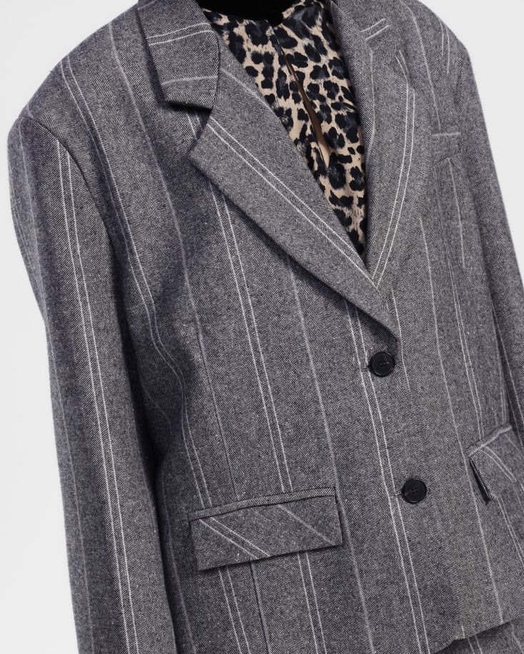 Alternative view of BLAZER BOXY CROPPED SPIGATO CON RIGA - PAMELA - DIXIE