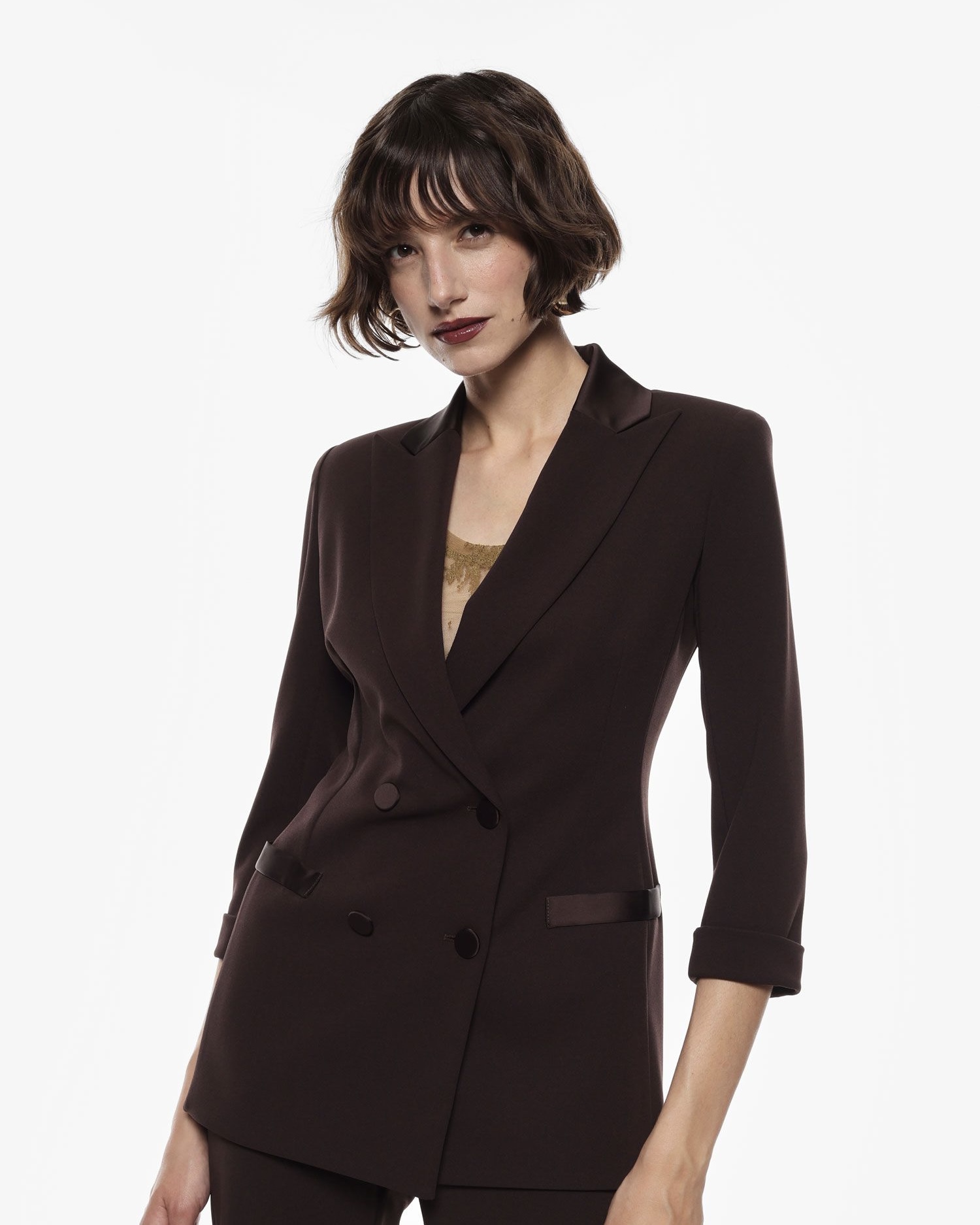 Alternative view of BLAZER DOPPIOPETTO CON DETTAGLI RASO - AGATA- IMPERIAL