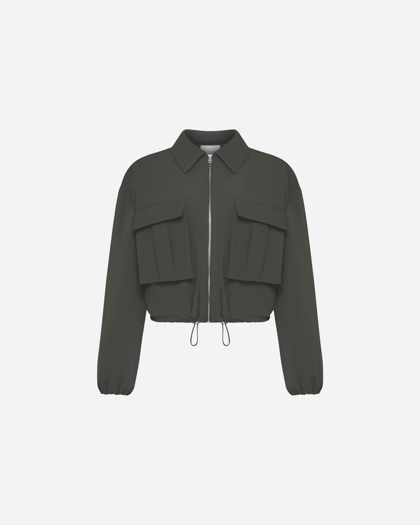 Alternative view of BOMBER CROP CON TASCONI E COULISSE - SILENCE LIMITED