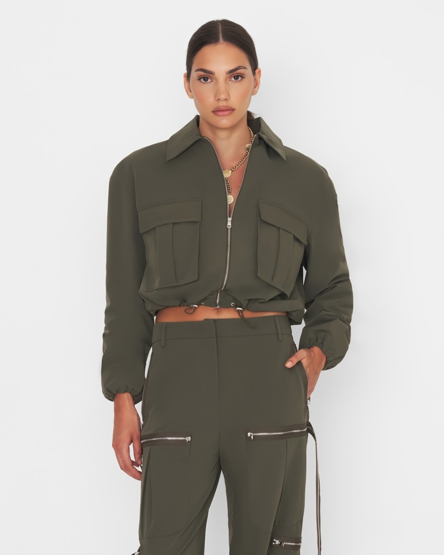 BOMBER CROP CON TASCONI E COULISSE - SILENCE LIMITED
