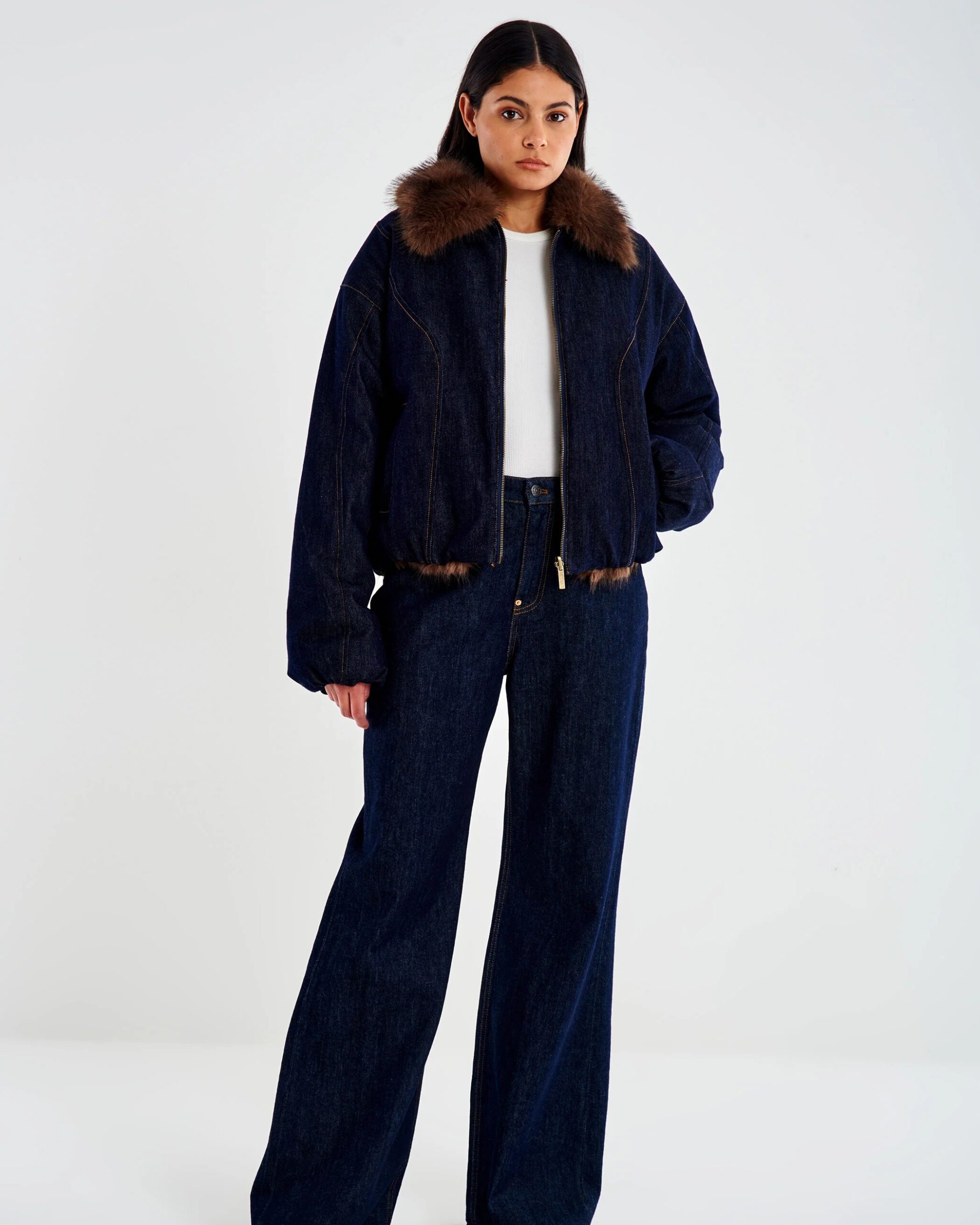 Alternative view of BOMBER DENIM ED ECOPELLICCIA DOUBLE FACE - VICOLO